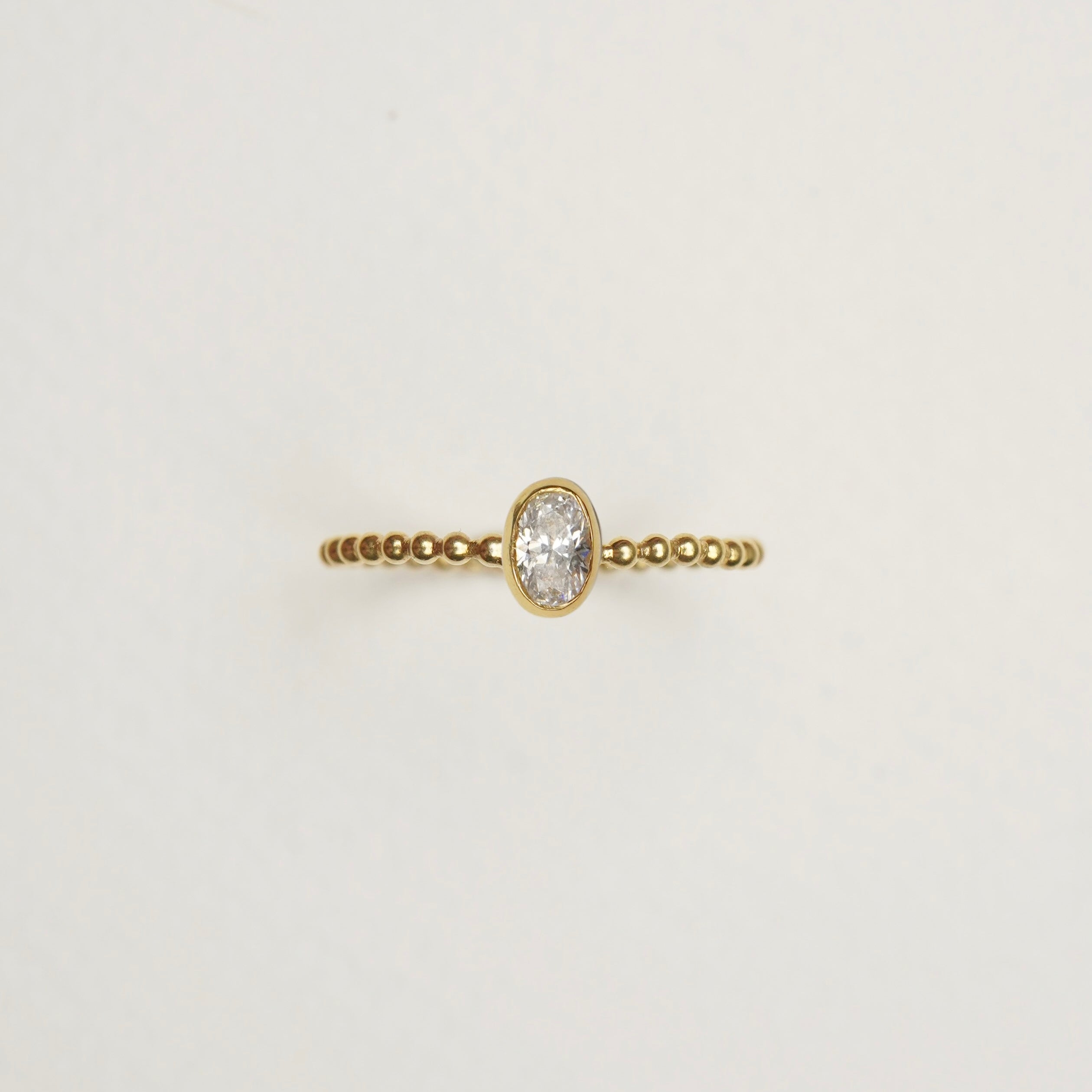 Verlobungsring-Baukasten Gelbgold | 6 | Kügelchen | Zarge oval 4x6 mm