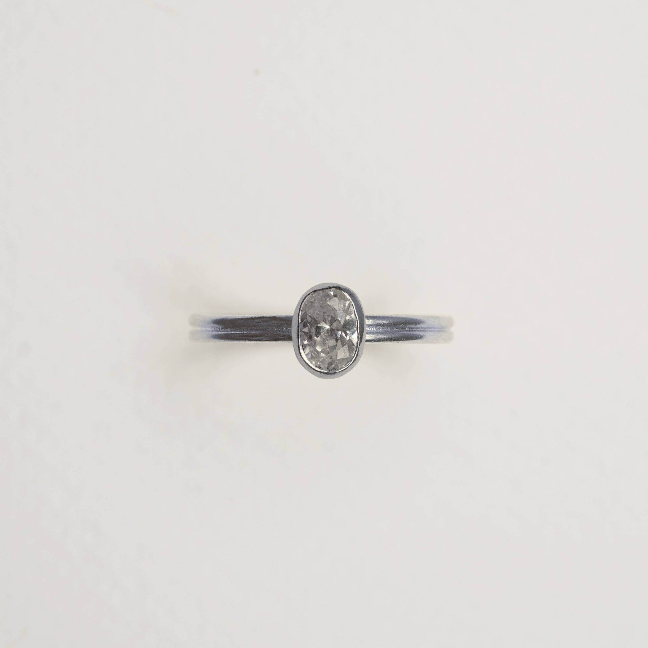Verlobungsring-Baukasten Weißgold | 7 | Duo | Zarge oval 5x7 mm