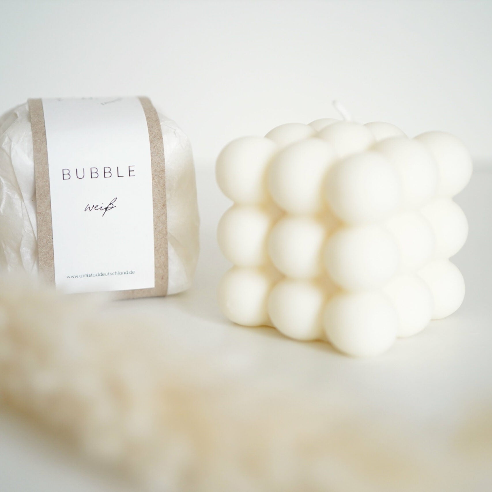 Bubble Kerze White