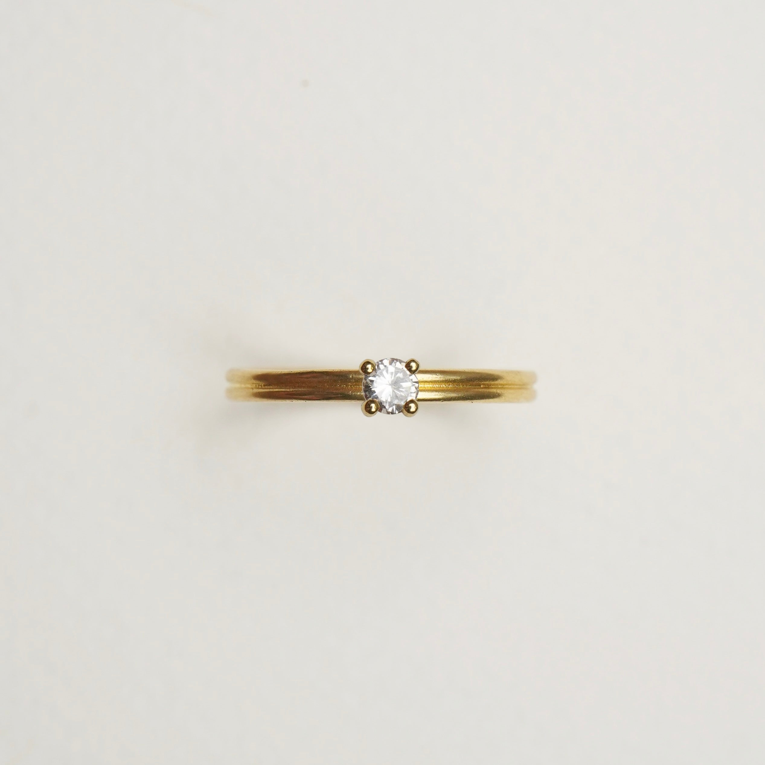 Verlobungsring-Baukasten Gelbgold | 7 | Duo | 4er Krappe 4 mm