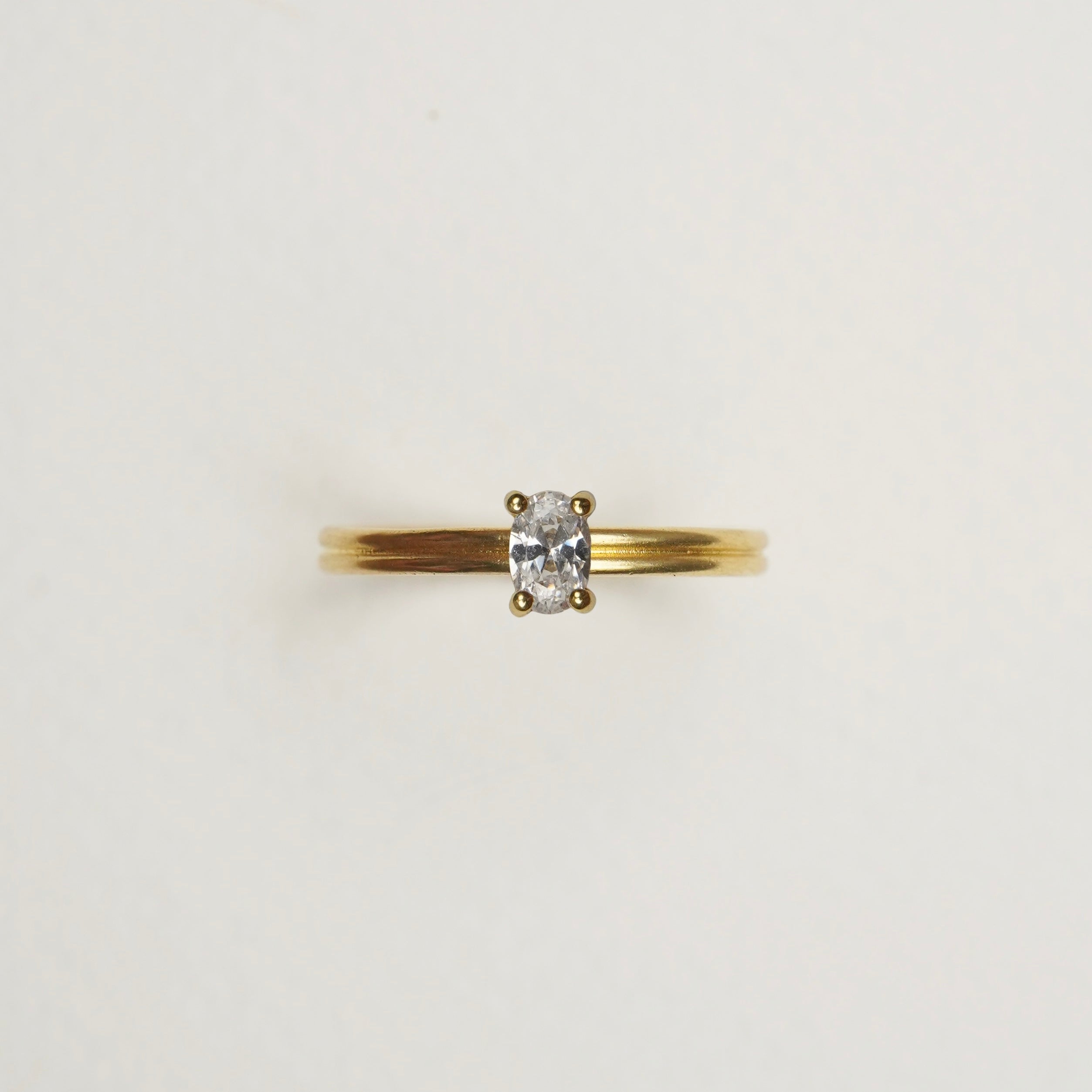 Verlobungsring-Baukasten Gelbgold | 7 | Duo | 4er Krappe oval 4x6 mm