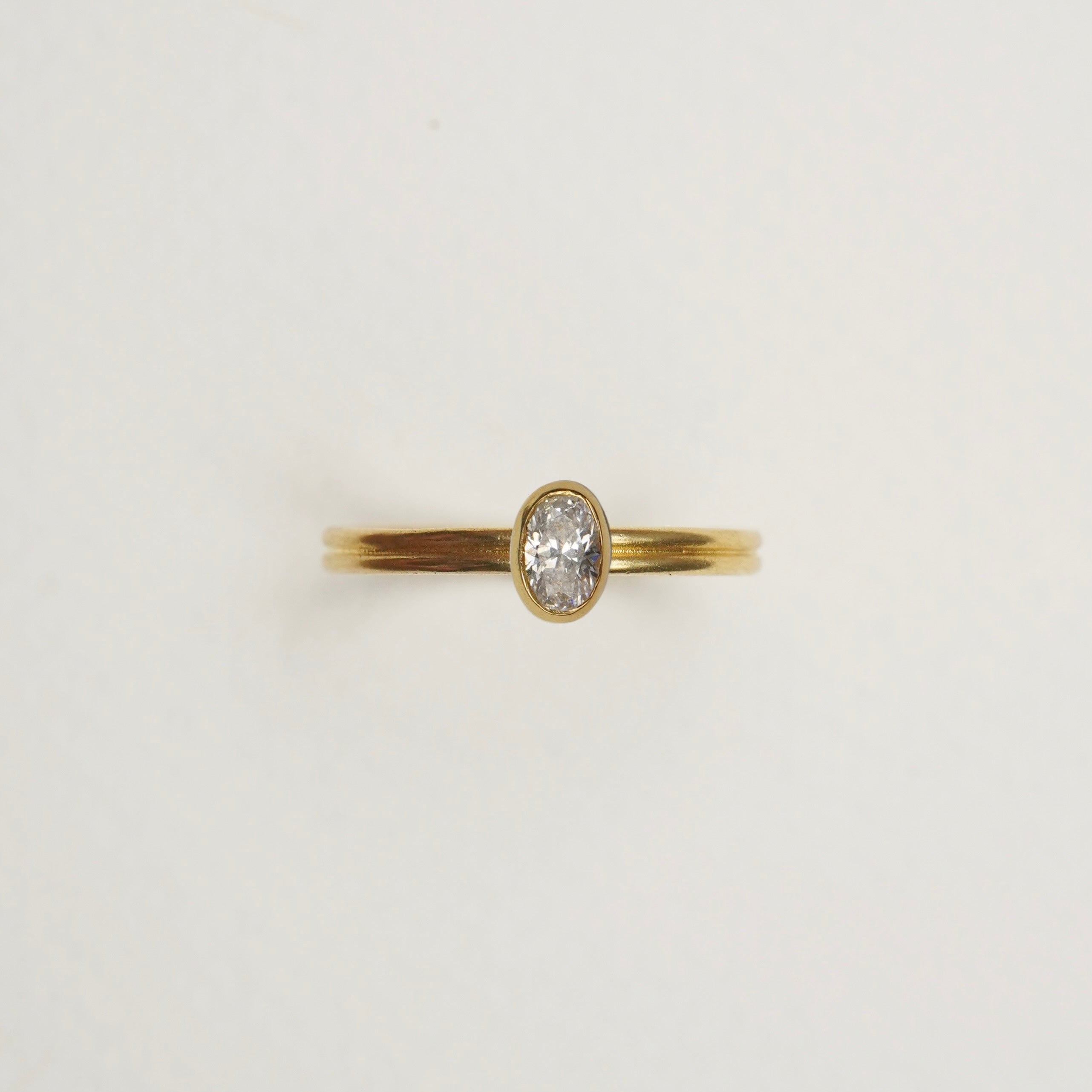 Verlobungsring-Baukasten Gelbgold | 7 | Duo | Zarge oval 4x6 mm