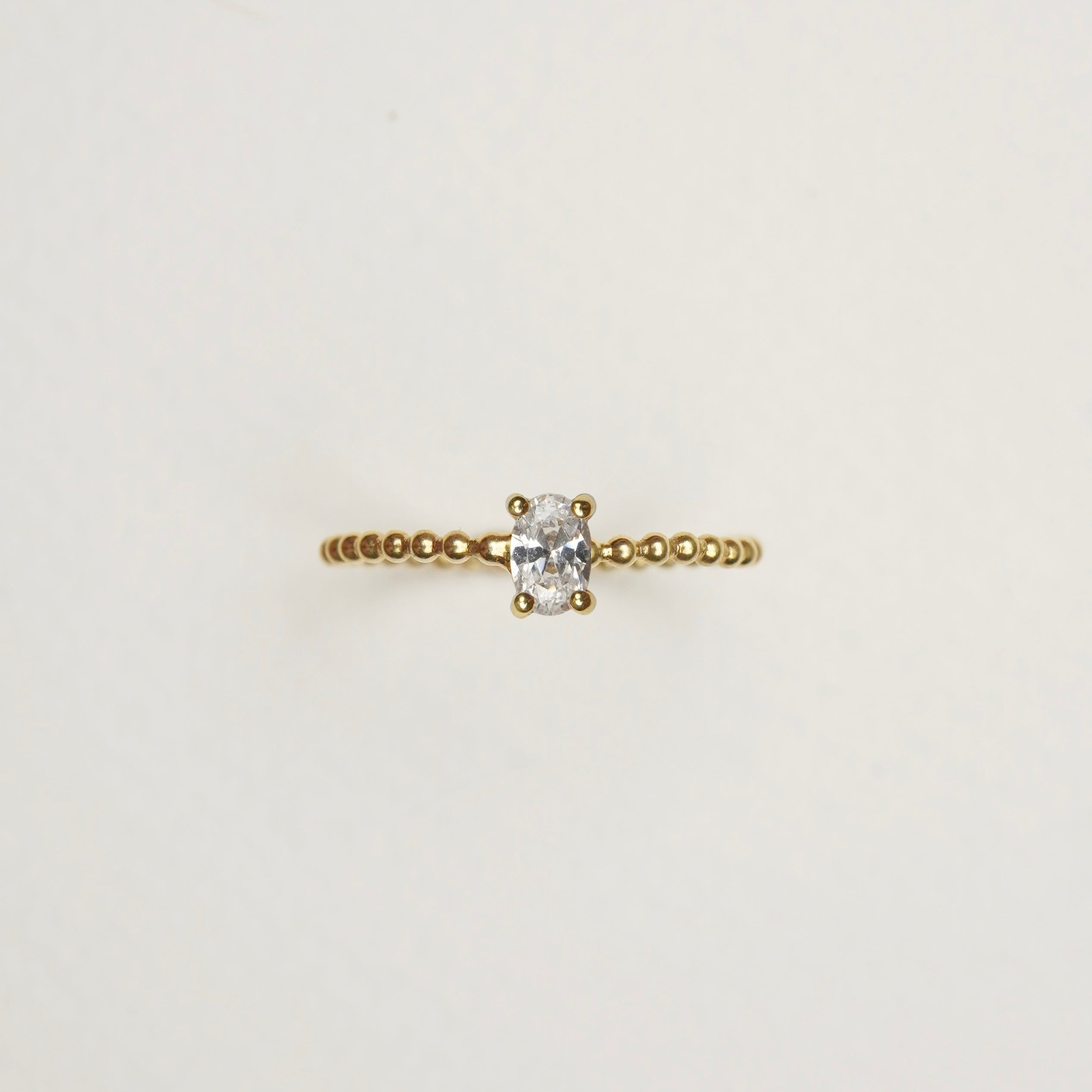 Verlobungsring-Baukasten Gelbgold | 6 | Kügelchen | 4er Krappe oval 4x6 mm