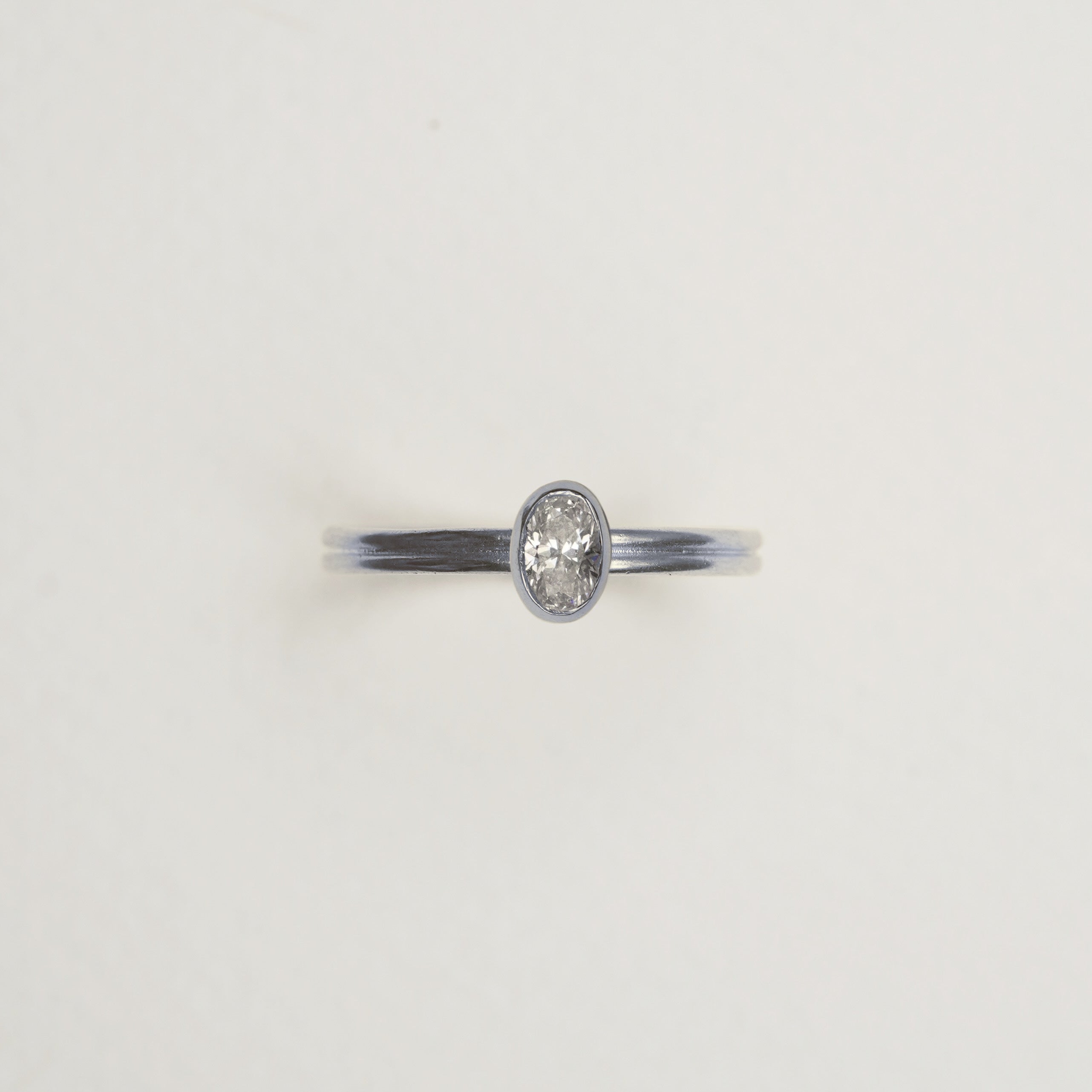 Verlobungsring-Baukasten Weißgold | 7 | Duo | Zarge oval 4x6 mm